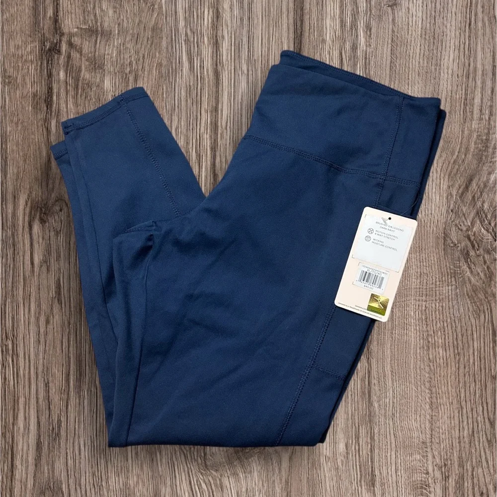 Women’s Danskin Dark Navy Brushed Pocket Leggings Size XL NWT - Picture 1 of 5